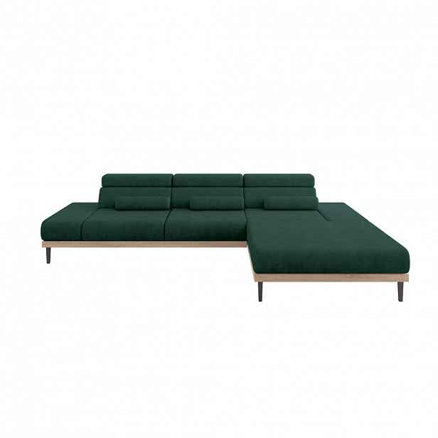 ALTDECOR ELEKTRICKÁ rohová pohovka MONA, pravá, 316x205x85 cm, zelená, velur