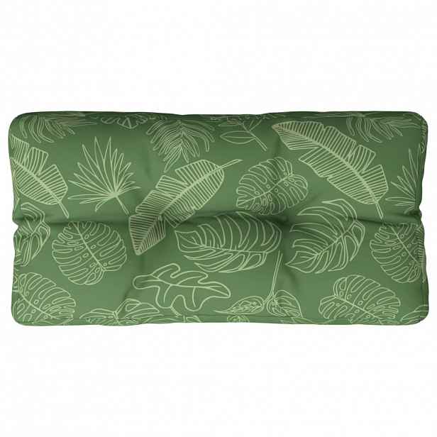 vidaXL Poduška na palety vzor listů 70 x 40 x 12 cm textil