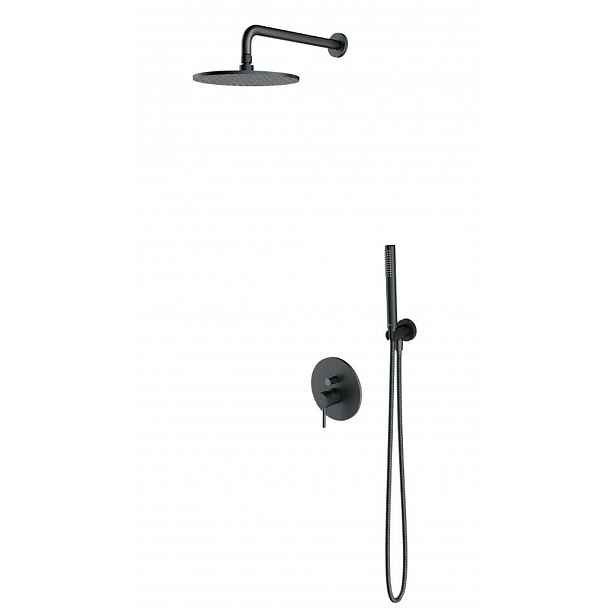 OMNIRES Y - Sprchový set s baterií pod omítku, s tělesem, průměr 25 cm, kartáčovaný grafit SYSY35GR
