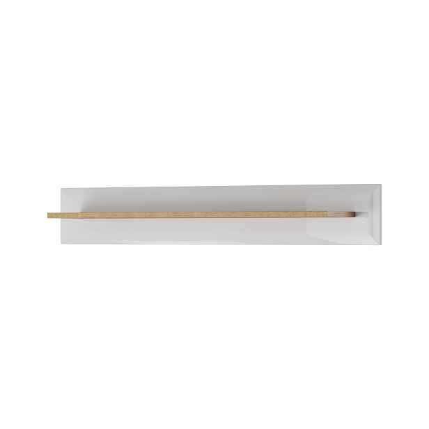 Piaski Nástěnná police Nordi 107 cm bílá/dub Riviéra
