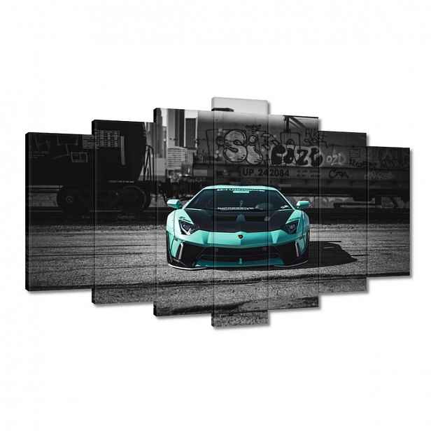 Obrazy 140x80 Tyrkysové Lamborghini