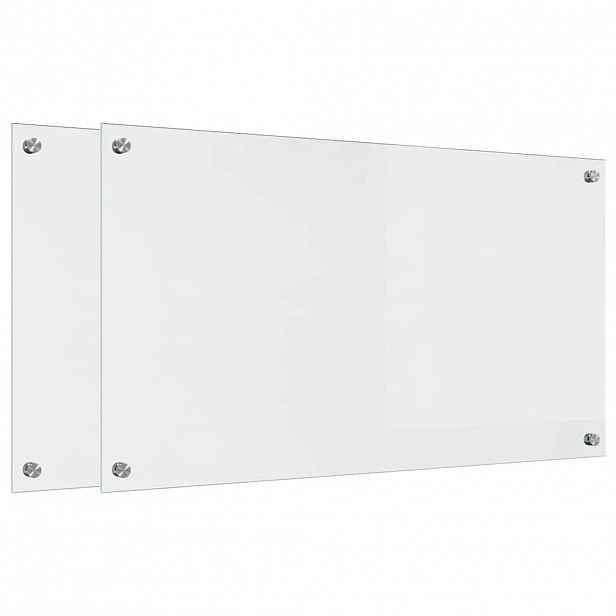 vidaXL Kuchyňský obklad 2 ks Transparentní 90 x 50 cm tvrzené sklo