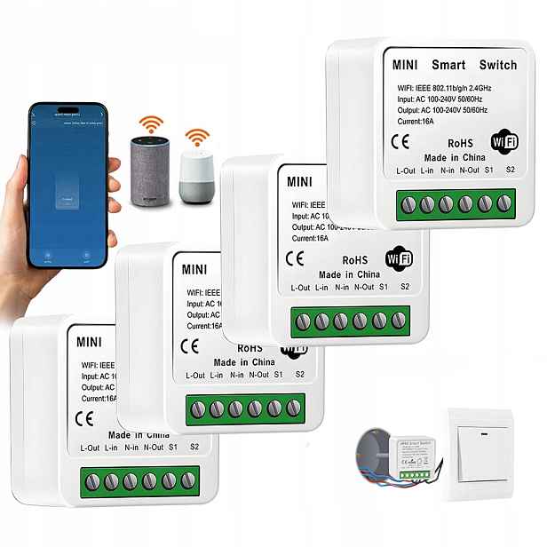 Relé Spínač Vypínač Světla Wifi Dokončovací Ovladač 16A
