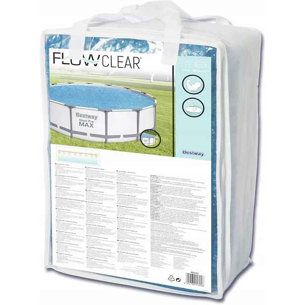 Bestway 58252 Krycí Plachta Solární Kryt Na Bazén Rám Modrý, velký, výkonný