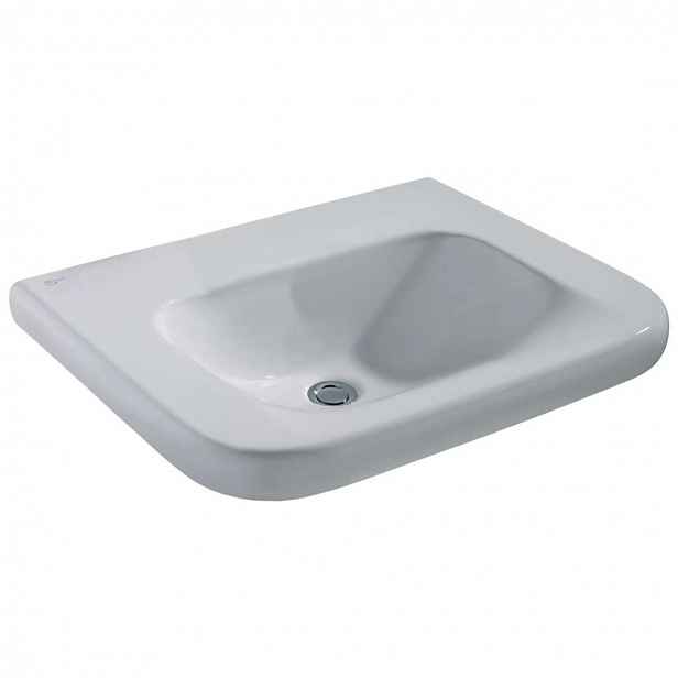 Ideal Standard Contour 21 - Umyvadlo bezbariérové 60x56 cm, 1 otvor pro baterii, bez přepadu, bílá E512201