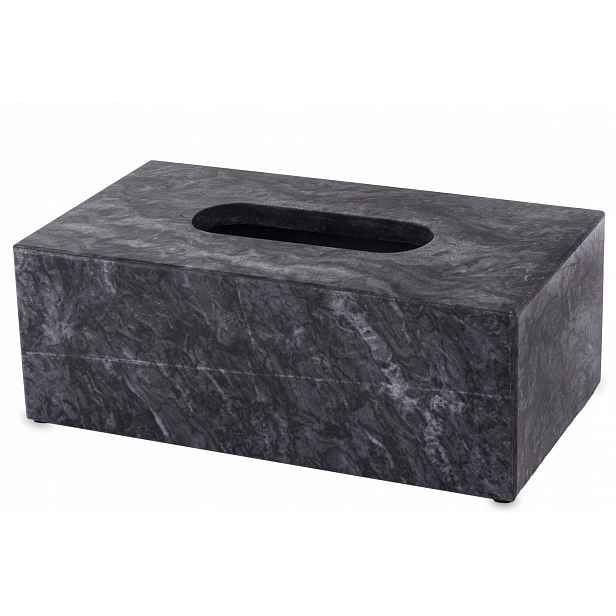 Krabička Na Ubrousky krabička zásobník na kapesníky mramor tmavě šedý elegantní