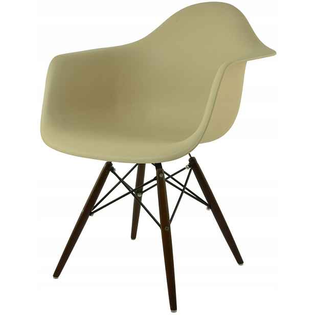 Křeslo Dankor Design Daw Béžové Nohy Hnědé