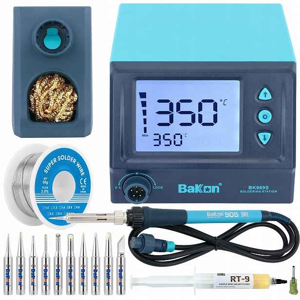 Set Přesná Páječka Pájecí Stanice Bakon BK969S 60W Grot 10x900M