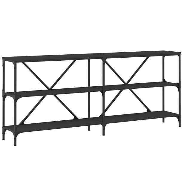 vidaXL Konzolový stolek černý 180x30x75 cm kompozitní dřevo a železo