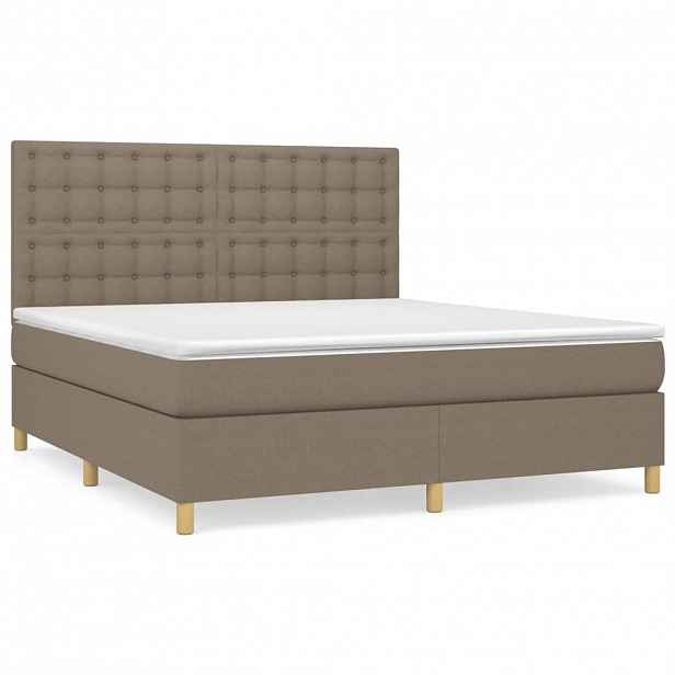 vidaXL Box spring postel s matrací taupe 160x200 cm textil