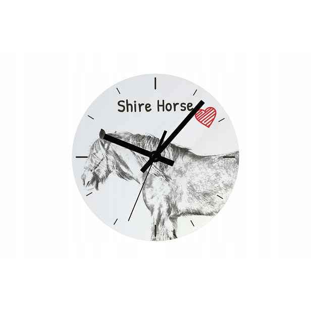Kůň Shire, hodiny s koněm, závěsné a stojící, personalizace fotografií
