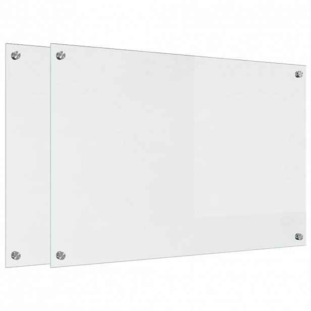 vidaXL Kuchyňský obklad 2 ks Transparentní 90 x 60 cm tvrzené sklo