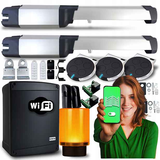 Set pohonu dvoukřídlé brány Bft A25 Phobos Wifi Safe S24I pohony