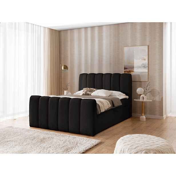 Boxspringová postel 120x200 SEMINOLE - černá + topper