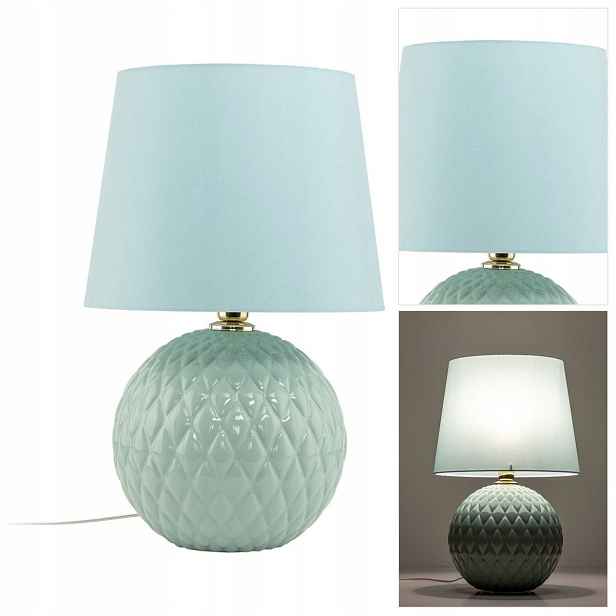 noční lampa Santana zelená, klasika, jemný lesk nad stolem Tk Lighting