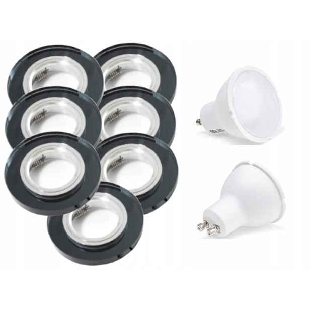 Skleněný stropní Led halogenový set 7x žárovky