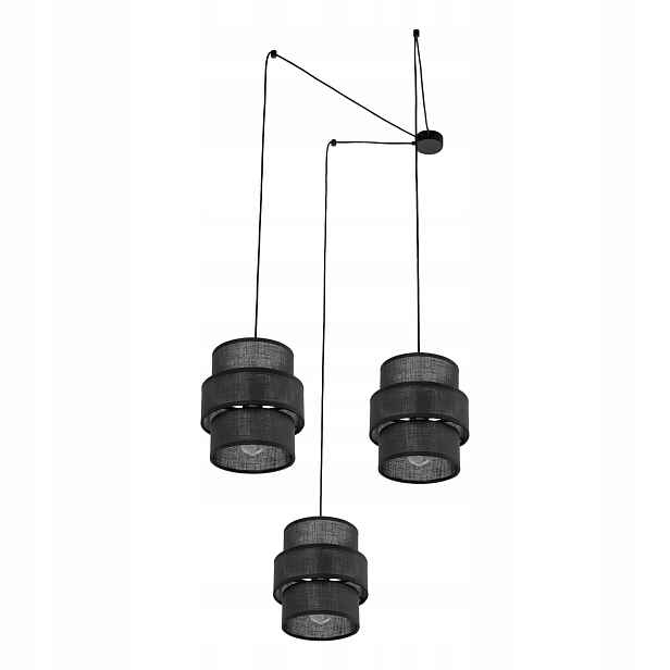 Závěsná lampa Calisto Černá Stínidla 3xE27 Stropní Svítidlo do obývacího pokoje