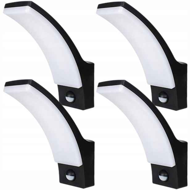 4x Led venkovní nástěnné svítidlo Vodotěsné IP65 Snímač pohybu soumraku