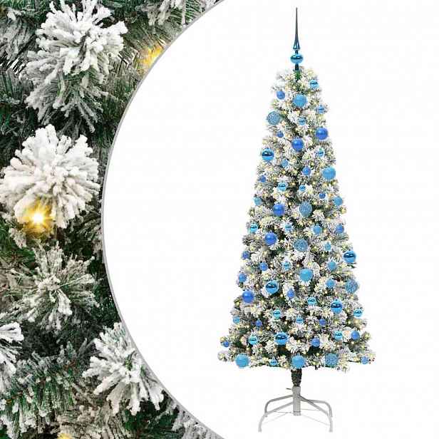 vidaXL Umělý Skládací Vánoční Strom 300 LED Zelená a bílá 180 cm