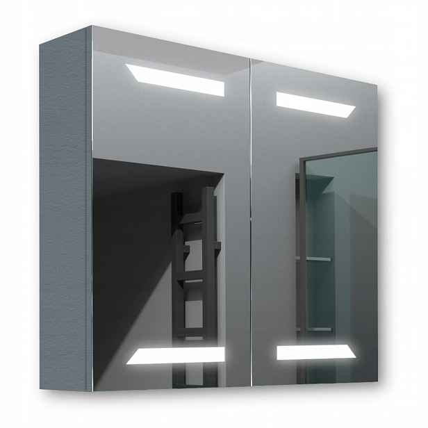 Dřevěná skříňka 80x70 Led zrcadlo Loki Antracit