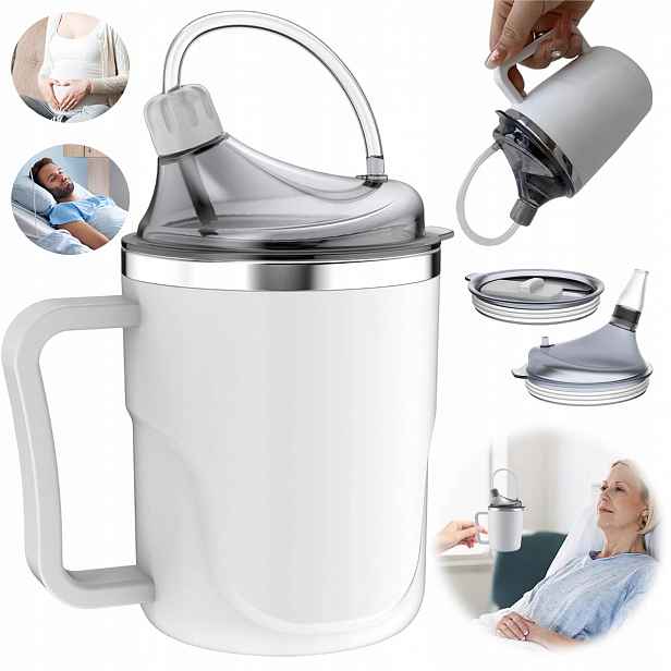 Hrnek S Náustkem, Hubičkou Pro Seniory, Odolný Proti Rozlití, 3V1 400 ML