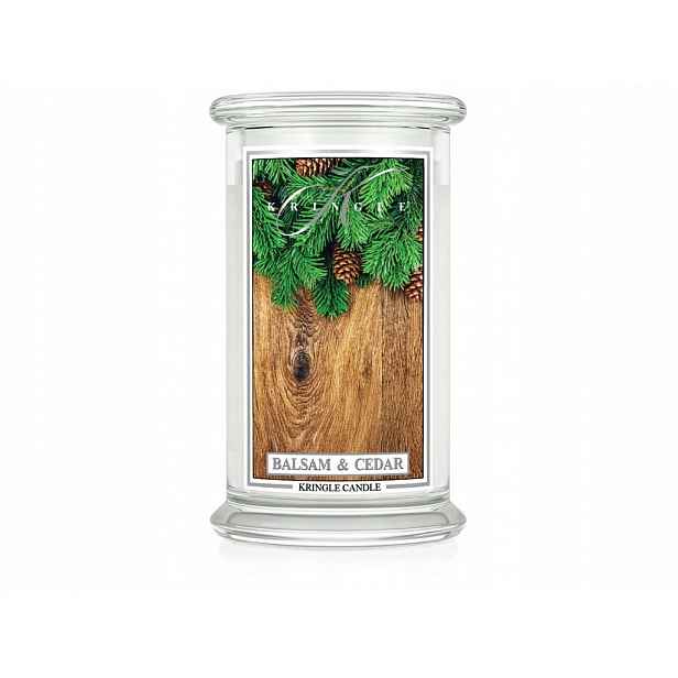 Kringle Candle Balsam & Cedar – velká vonná svíčka 624 g, 2 knoty