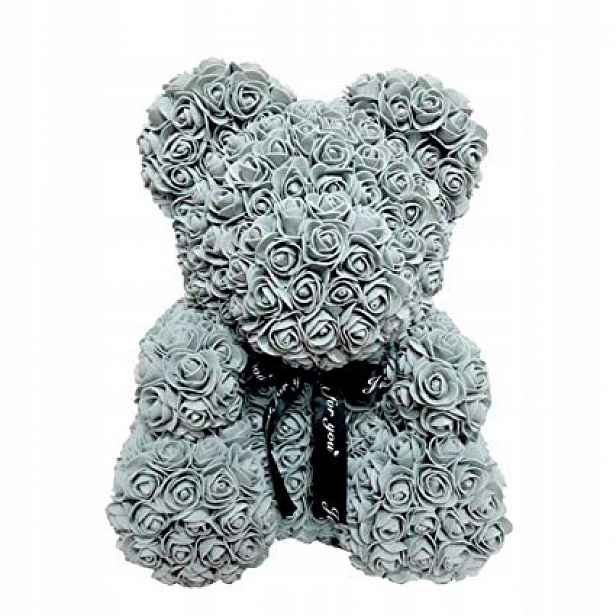 Rose Bear Medvídek Z Růží Dárek Překvapení 40 cm Šedý