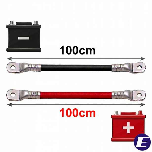 100 cm Sada Kabelů 35 mm2 M8 2xLgy pro akumulátory Měnič Napětí Hmotnost 1 m