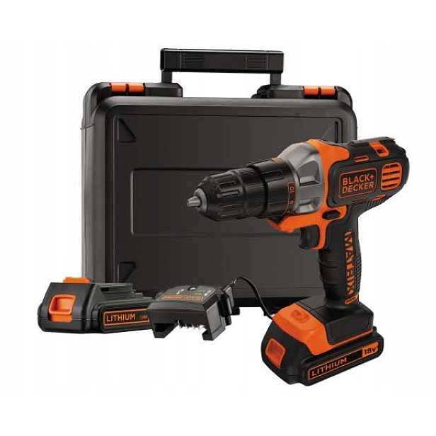 aku vrtačka s vyměnitelnou hlavou 18V Black+Decker MT218KB-QW 2x1,5Ah