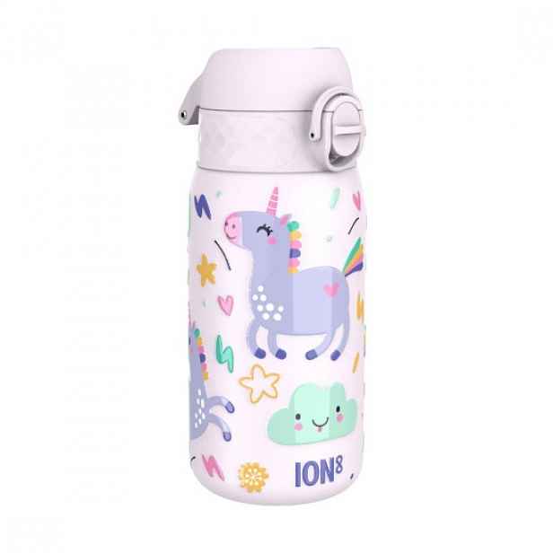 Dětská láhev na vodu, nerezavějící ocel, 400 ml, Unicorns - Ion8