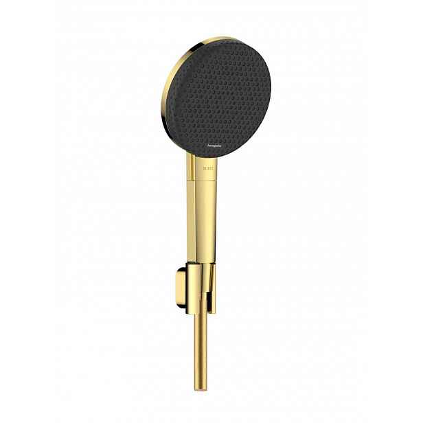 Hansgrohe Raindance Alive Select S - Set sprchové hlavice, držáku a hadice, 3 proudy, EcoSmart, leštěný vzhled zlata 24612990
