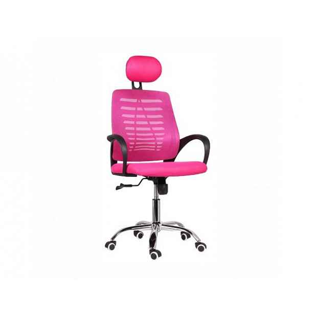 Kancelářské křeslo, růžová, ELMAS - 65x59x112-124 cm