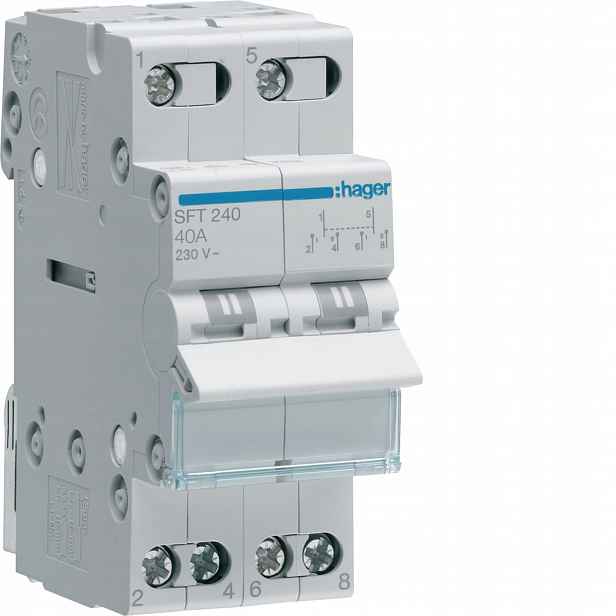Modulární přepínač napájení I-0-II 40A 2P SFT240 Hager