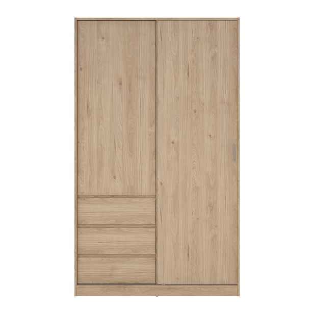 Šatní skříň v dekoru dubu s posuvnými dveřmi v přírodní barvě 119x200x60 cm Naia – Tvilum