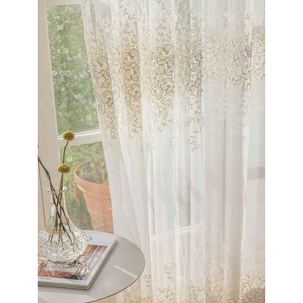 Shein Bílá Záclona Vzor 1-PACK 2AY S07__132X183CM