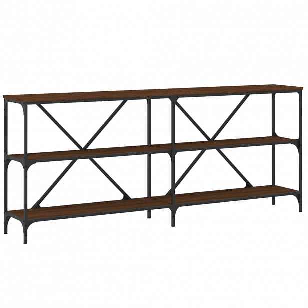 vidaXL Konzolový stolek hnědý dub 180 x 30 x 75 cm kompozit a železo