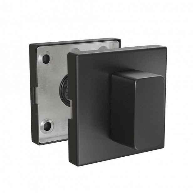 Zámek Wc Šidítko na Wc Čtvercový Černý Inox 54x54mm Třmen 6mm