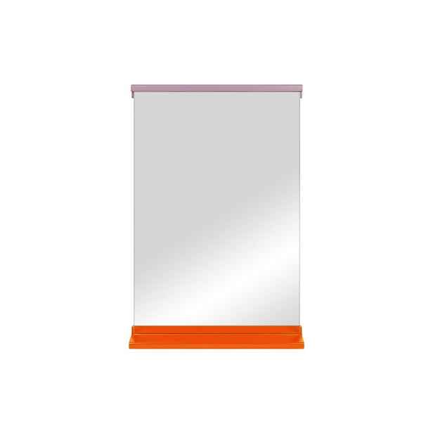 Nástěnné zrcadlo s poličkou  s dřevěným rámem 50x75 cm Lun – noo.ma