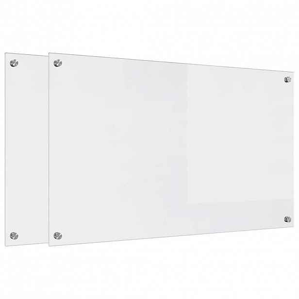vidaXL Kuchyňský obklad 2 ks Transparentní 100 x 60 cm tvrzené sklo