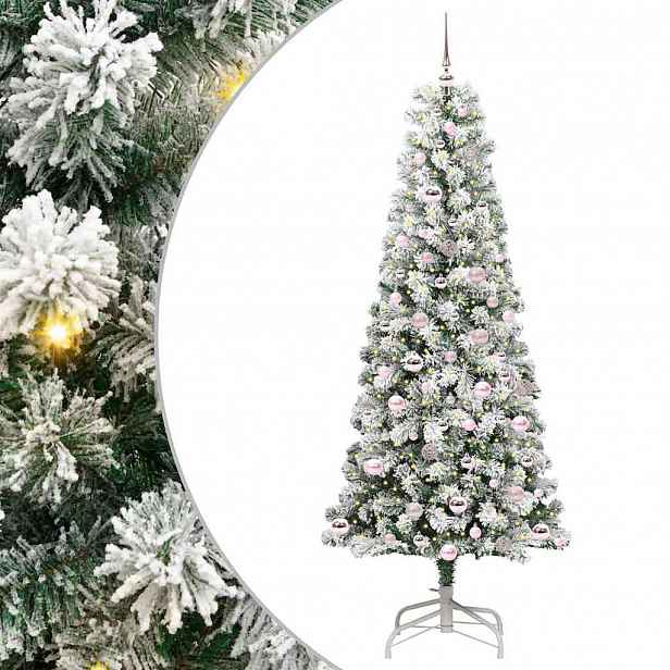vidaXL Umělý Skládací Vánoční Strom 300 LED Zelená a bílá 210 cm