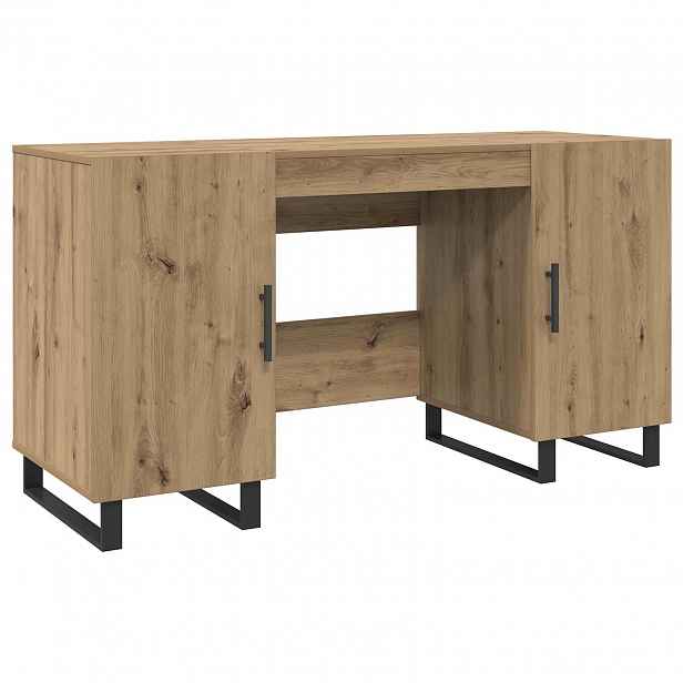 vidaXL Stůl dub artisan Kompozitní dřevo 140 x 50 x 75 cm