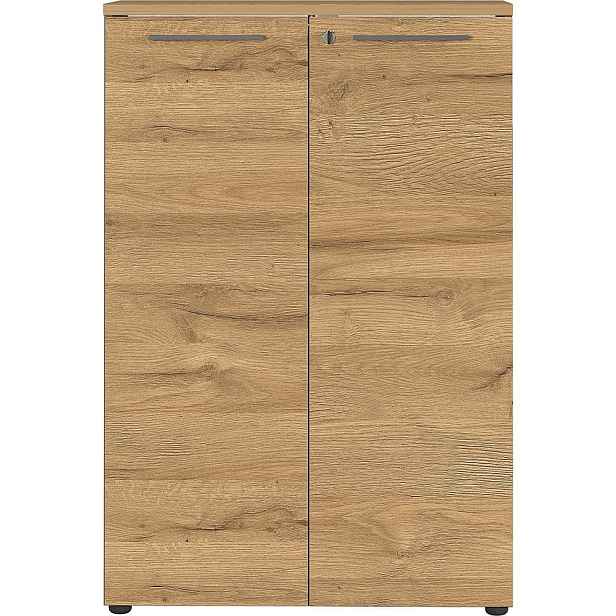 Antracitová přírodní skříňka v dekoru dubu 80x120 cm Agenda – Germania