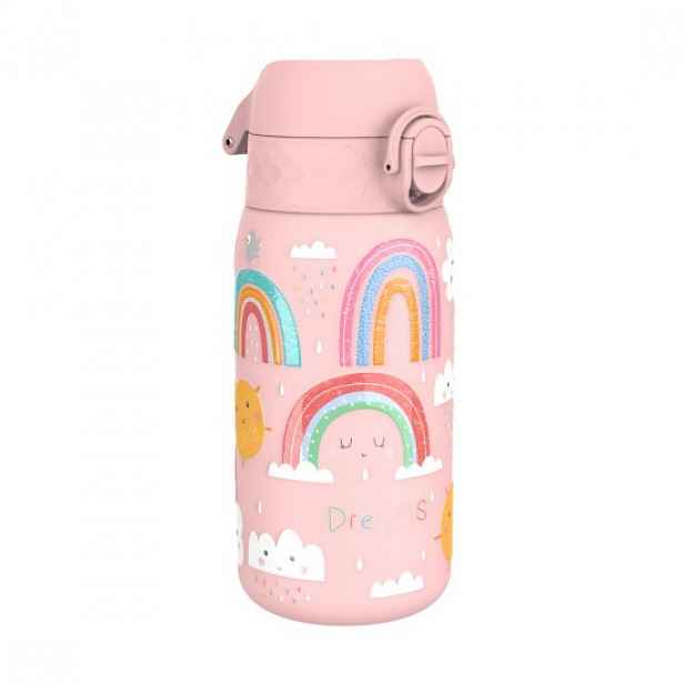 Dětská láhev na vodu, nerezavějící ocel, 400 ml, Rainbows - Ion8