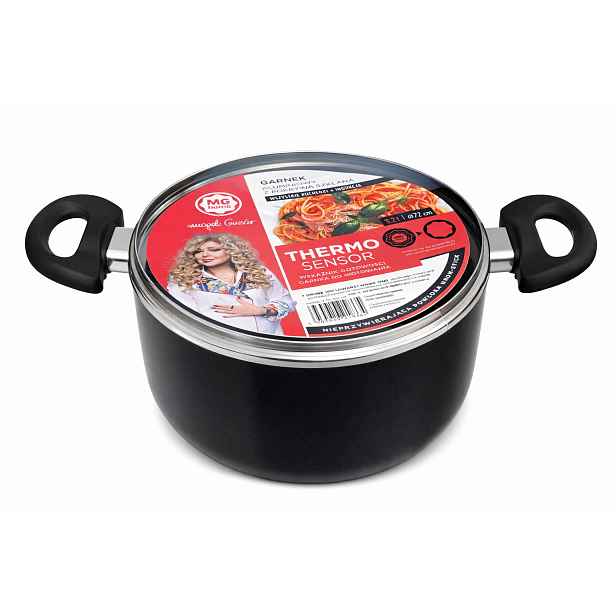 Mg Home Hrnec se skleněnou poklicí Thermo Sensor 22 cm 3,2 l 344
