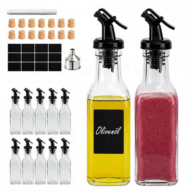 Relaxdays LÁHEV Transparentní Černá 12ks-Set 150 ml