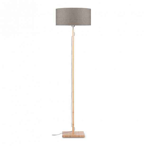 Stojací lampa s béžovým stínidlem a konstrukcí z bambusu Good&Mojo Fuji