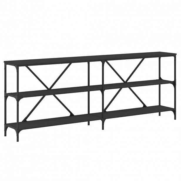 vidaXL Konzolový stolek černý 200x30x75 cm kompozitní dřevo a železo