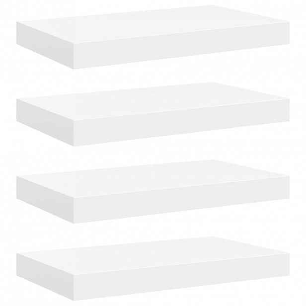 vidaXL Plovoucí nástěnné police 4 ks bílé 40 x 23,5 x 3,8 cm MDF