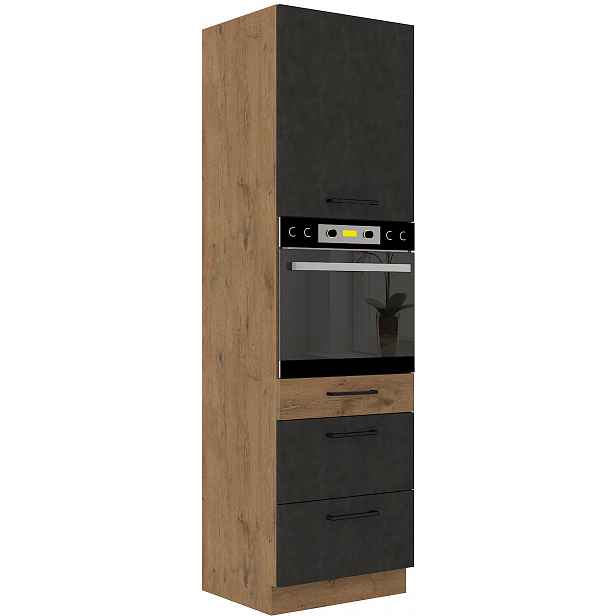Vysoká skříňka pro vestavnou troubu Vigo 60 DPS-210 3S 1F - Premium Box Barva korpusu: Dub Lancelot, Barva dvířek: Matera matná