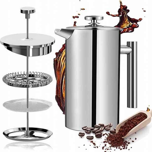 Konvička Na Přípravu Čaje A Kávy 800 ML, Pístový Kávovar, French Press